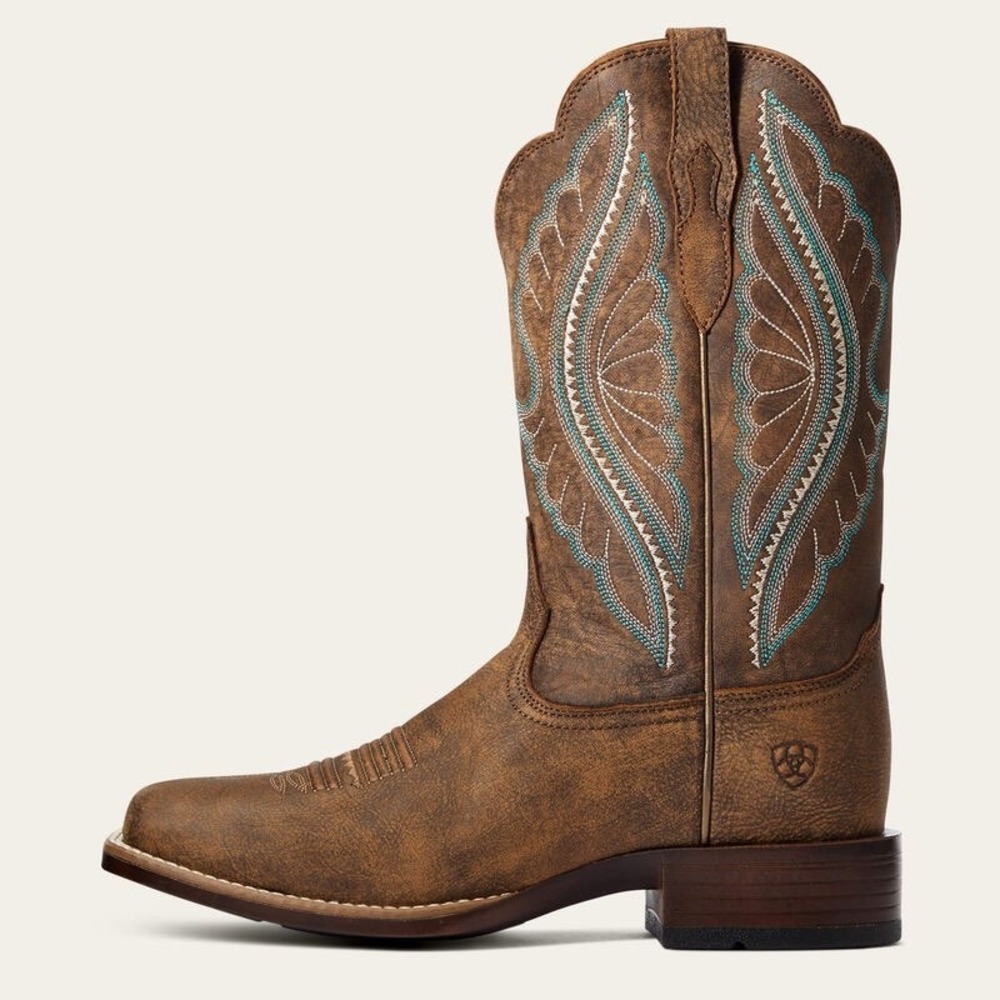 NEW Ariat PrimeTime Womens Western Boots Tack Room Brown Leather Size 9 B - Picture 2 of 14